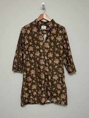 Tuckernuck Hazel Bouquet Corduroy Clifton V-neck Mini Cottagecore Dress size M